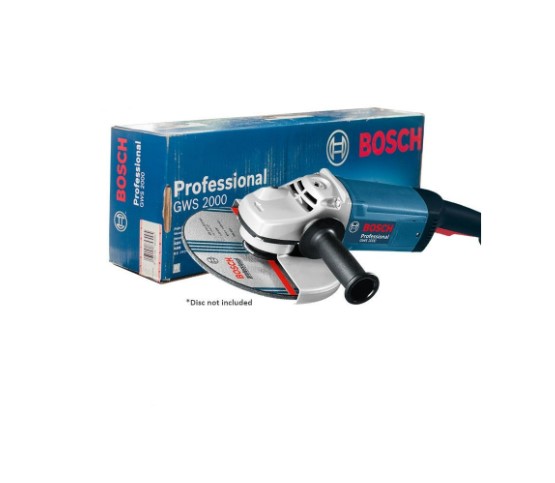 Bosch GWS 2000-230 Professional Angle Grinder – Durable 230mm Grinding Machine for Heavy Duty Cutting, Construction, and Metal Fabrication Work